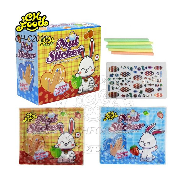 Halal Fruit Flavor CC Stick Candy Straw Sour Powder Candy with Nail Sticker for Kids