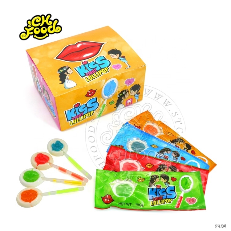 Kiss Candy Lip Shape Lollipop With Glow Stick