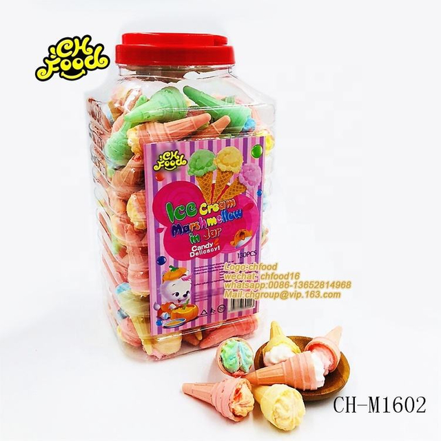 Ice Cream Shape Colorful Fruit Sugar Marshmallow