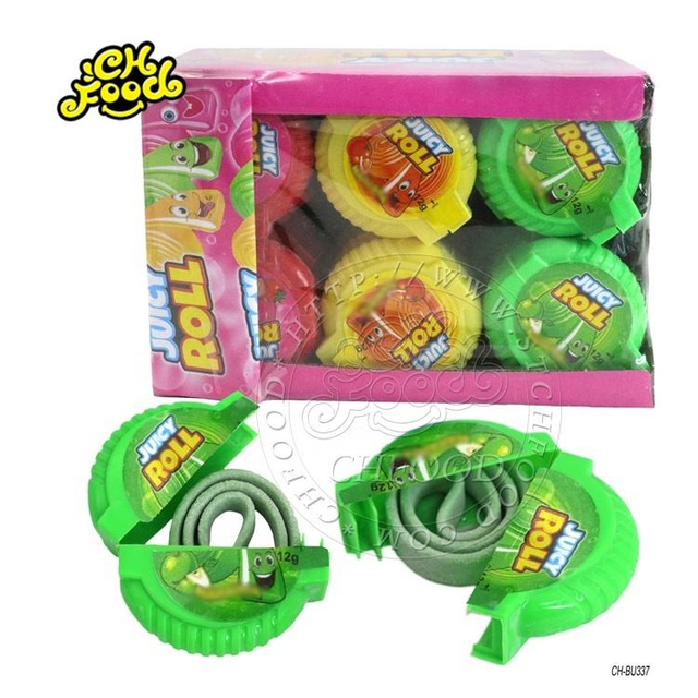 Custom Halal Long Juicy Crazy Roll Bubble Gum For Kids Fruit Flavor
