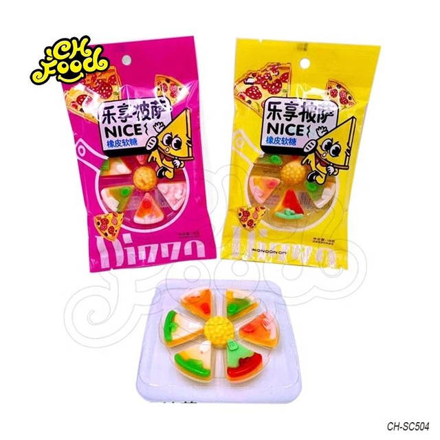 2020 Hot Selling Halal Pizza Shape Gummy Candy Fruit Flavor