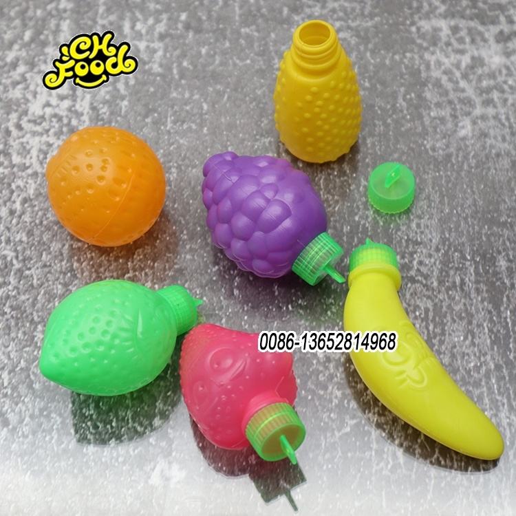 Plastic Empty Candy Bottle Fruit Shape Toys Container For Sour Powder Candy