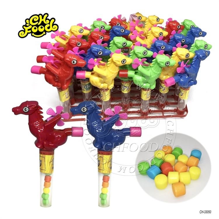 Funny Pegasus Cheap Plastic Toy Candy With Whistle Flying Horse Toy Candy