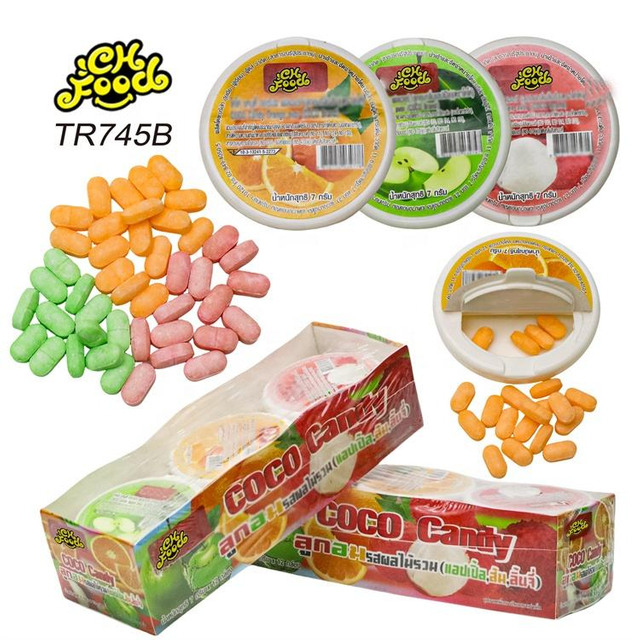 Wholesale Small Bottle Orange Apple and Lychee Flavor Tablet Hard Candy OEM Fruit Candy Sweets Halal Snack Food