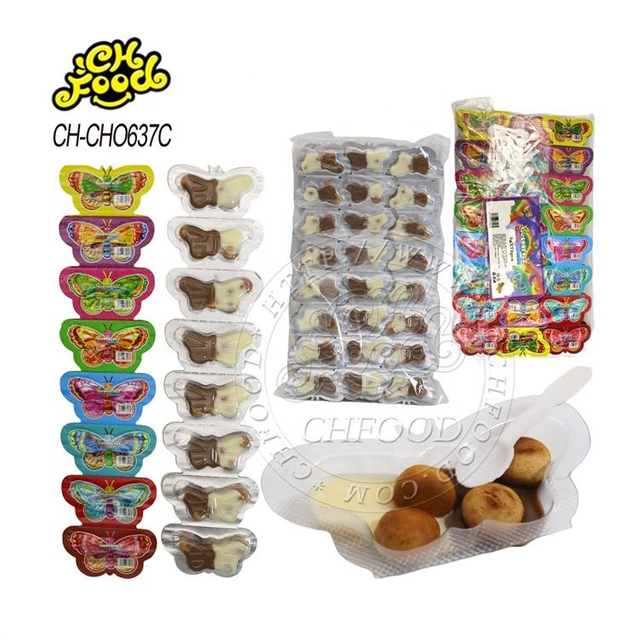 Mini Butterfly Shape Chocolate Candy Chocolate Jam With Biscuit