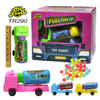 Fuel Tank Car Toy Candy Wholesale and OEM Plastic Car Toy with Fruit Flavor Mini Tablet Candy Ball