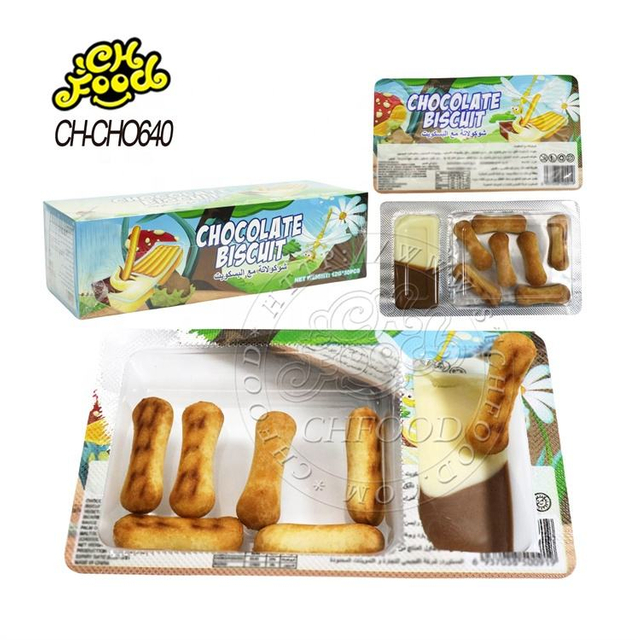 Wholesale Halal Chocolate Spread with Finger Biscuits Pop Chocolate Candy Sweets for Kids