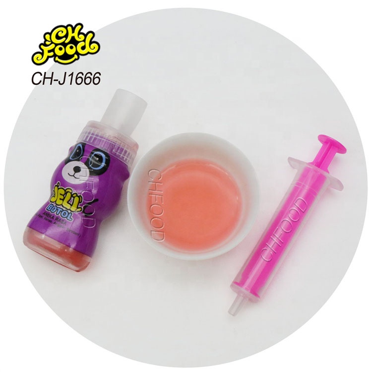 Wholesale and OEM Bear Injection Syringe Shape Fruit Jelly Jam Liquid Candy Sweet Snack for Children Halal Food