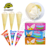 Customized Halal Fruit Flavor Ice Cream Shape Marshmallows with Jam Filled Cone Cotton Candy Sweets