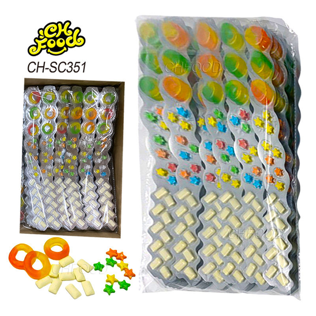 Low MOQ China Cheap 3in1 Fruit Flavor Roll Gummy Candy and Star Tablet Candy with Milk Pressed Candy Sweets for Kids