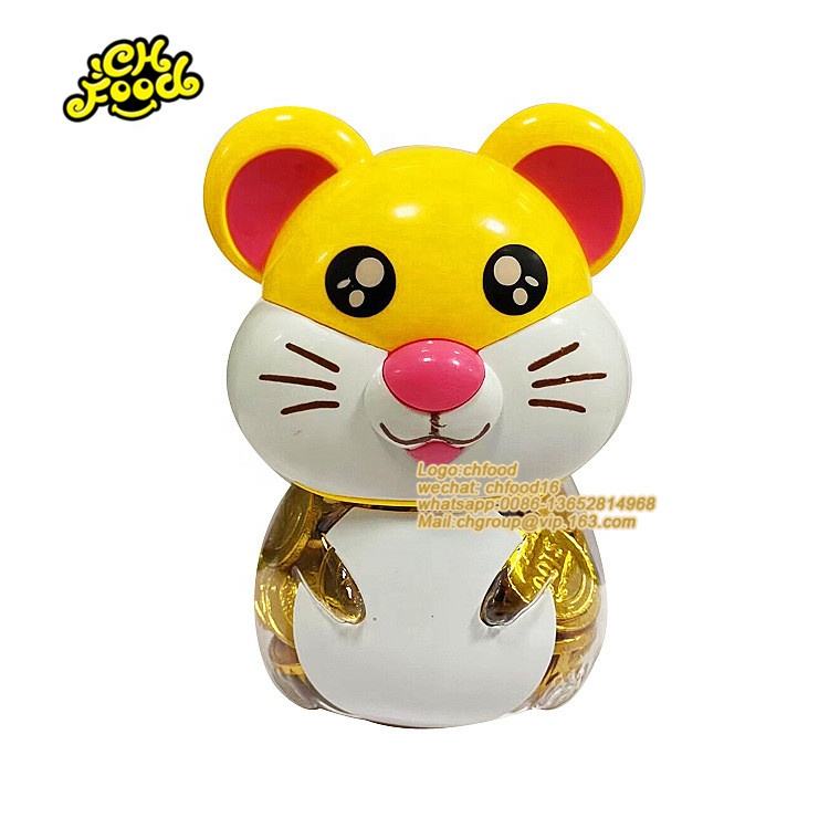 Small Gold Coin Chocolate In Tiger Cartoon Bottles