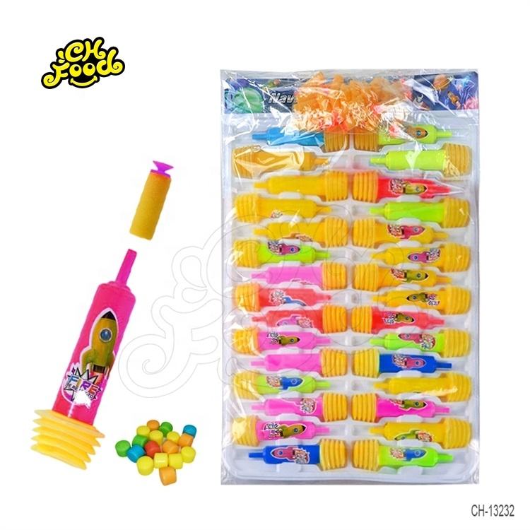 CHFOOD plastic Rocket Air launcher with Sucker bullet toy candy CH-13232
