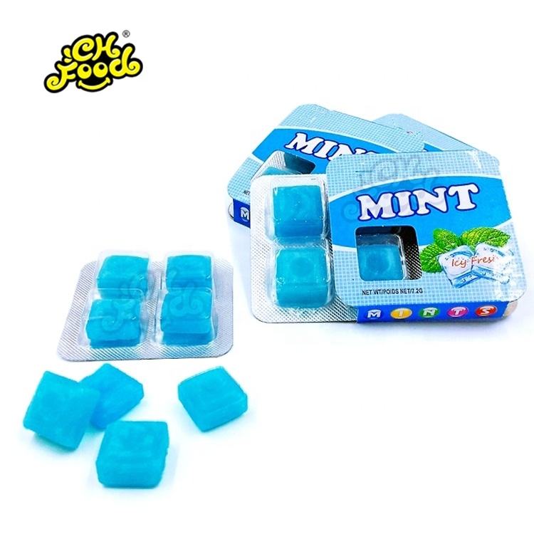 Custom Clean Blue Color Fresh Breath Cool Strong Mint Hard Candy
