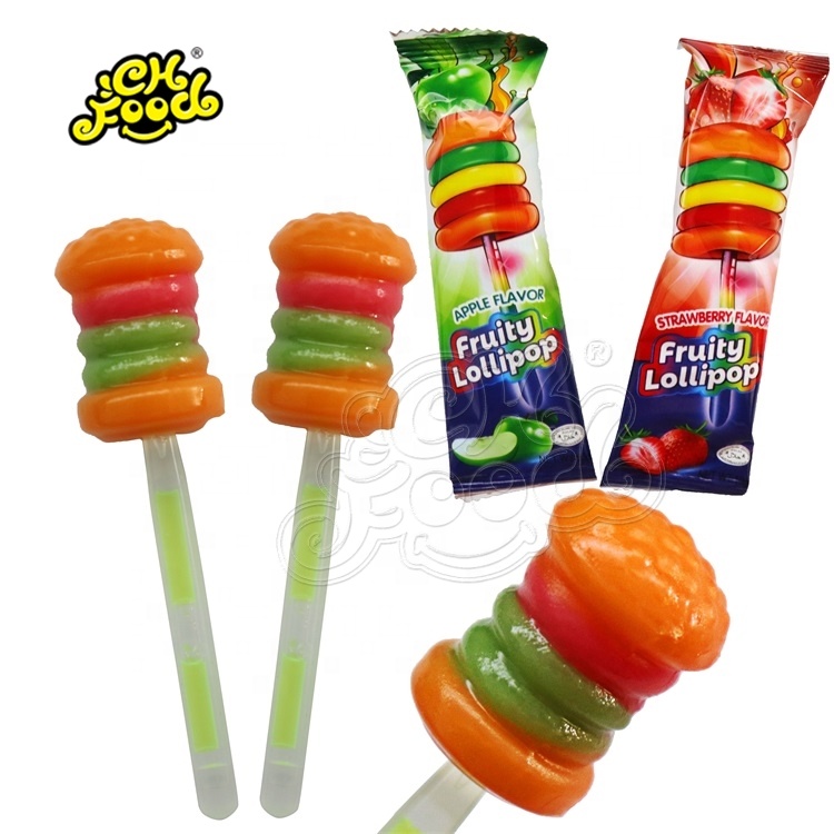 CHFOOD hamburger lollipop candy with glow stick/light sticks CH-L0363