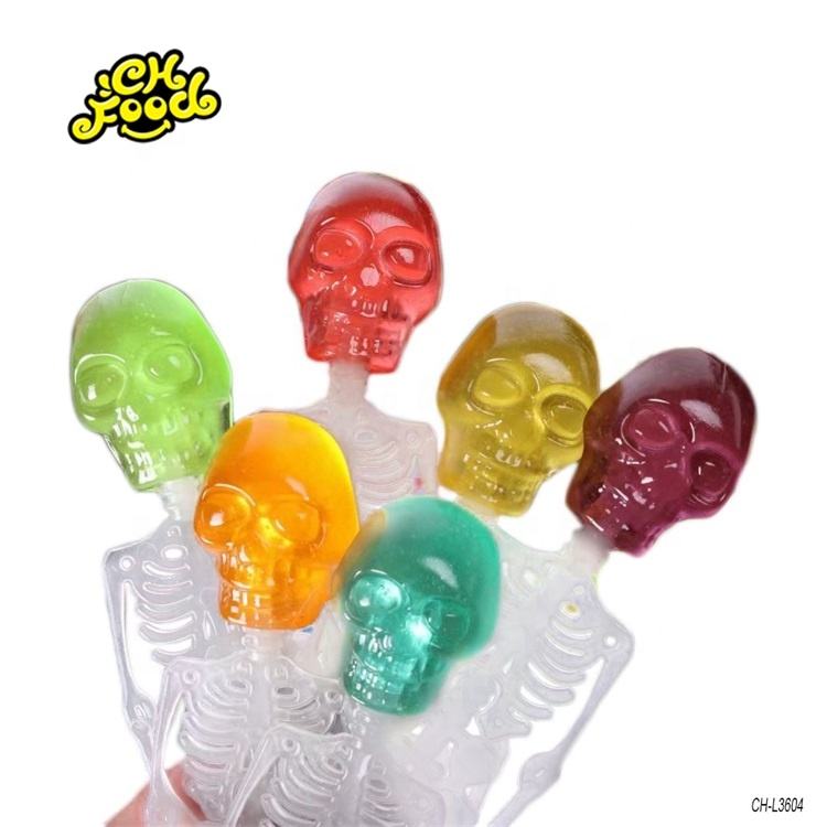 Multi-Color Classical Halloween Skull Lollipop Fruit Hard Candy Sweet