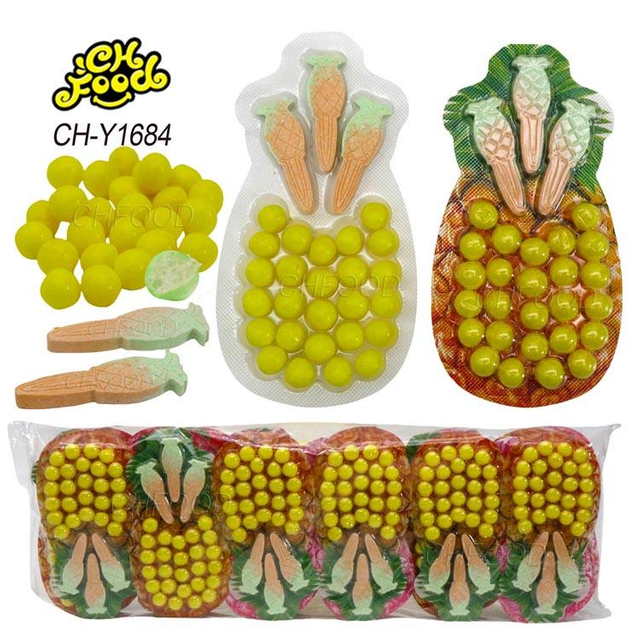 Fun Pineapple Shape Pressed Candy Fruit Flavor Puffed Candy