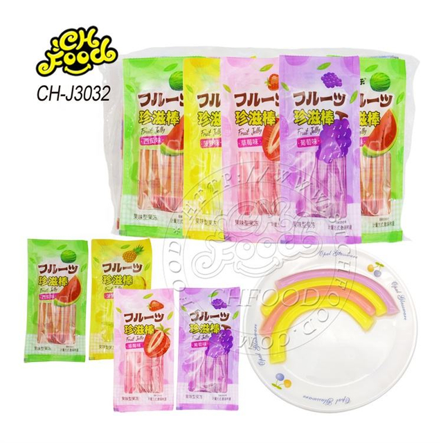 Wholesale Mix Fruit Flavor Jelly Stick Candy for Children OEM China Jelly Pudding Candy Sweets Halal Pop Candy