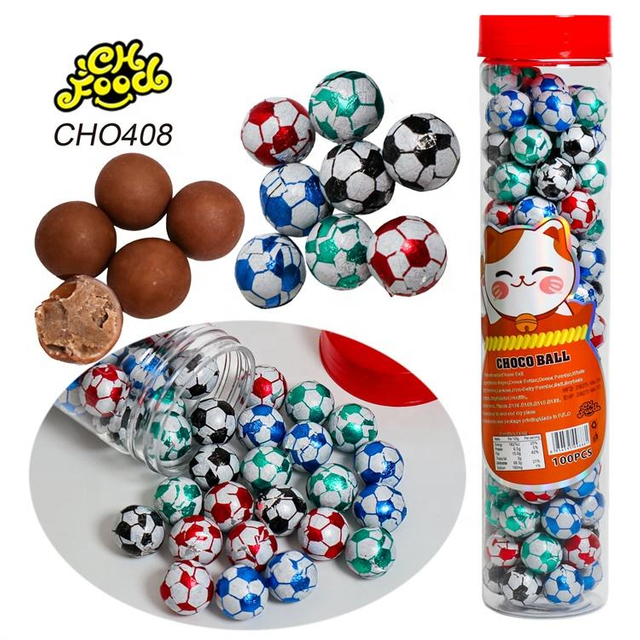 Wholesale and OEM Football Shape Chocolate Ball Chocolate Candy Sweet Snack Food