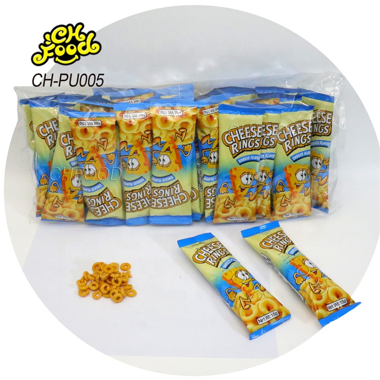 Wholesale Savory and Crispy Cheese Rings Puffed Food Snack Halal for Kids