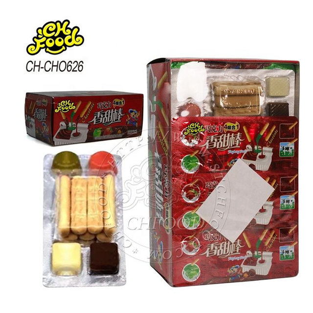 Wholesale Halal 4 Flavor Chocolate Spread with Finger Biscuits Pop Chocolate Candy Sweets for Kids