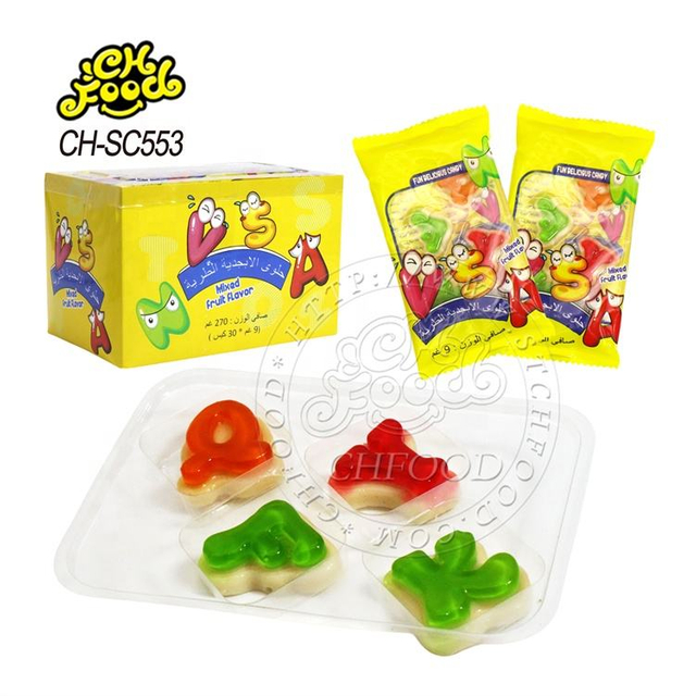 Custom Letter Shape Jelly Gummy Candy Soft Candy Sweets
