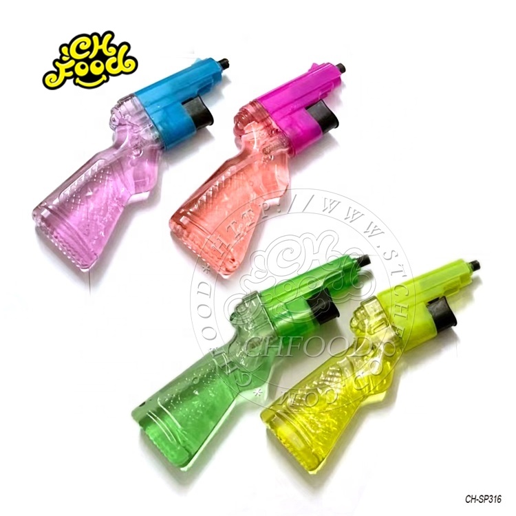 Wholesale and Custom Fruit Flavor Gun Shape Spray Liquid Candy Sweets Toys for Kids