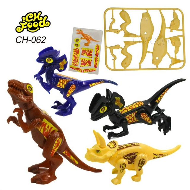 Hot Selling New Cheap Plastic Small DIY Cartoon Dinosaur Puzzle Assembly Toy for Kids Wholesale Educational Promotion Toy