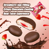 New Halal Crispy Chocolate Coated Strawberry Jam Filled Marshmallow Sweets Candy Wholesale