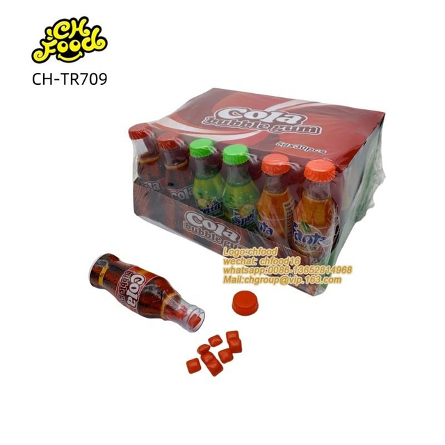 Mini Square Bubble Gum Chewing Gum Candy in Cola Soda Bottle