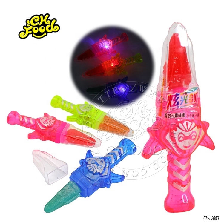 Light Up Sword Shaped Lollipop Fruit Flavor Hard Candy Sweet Toy Candy