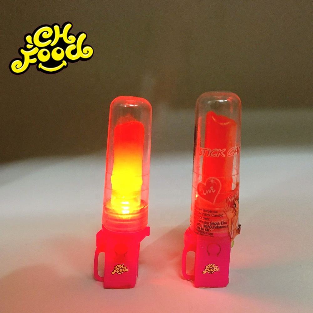Cola Bottle LED Light Up Lipstick Lollipop Fruit Hard Candy