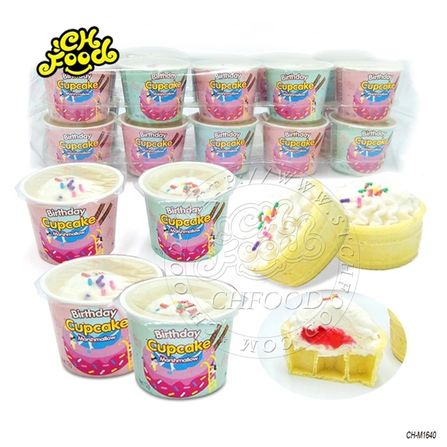 Birthday Cupcake Marshmallow Candy With Jelly Jam