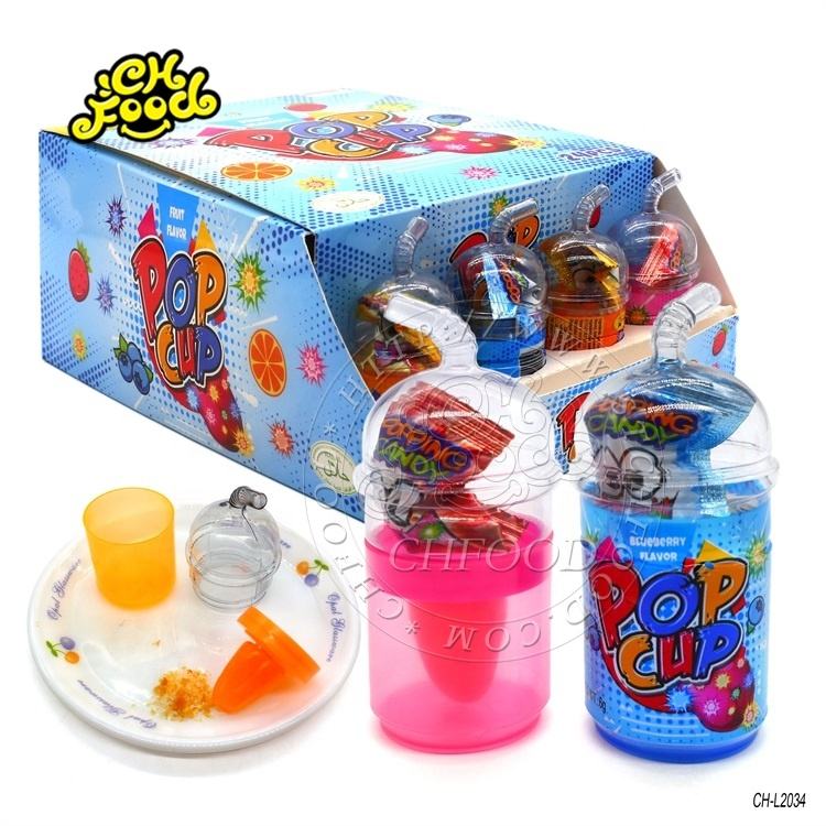Juice Cup Toy Candy Nipple Shape Lollipop With Popping Candy