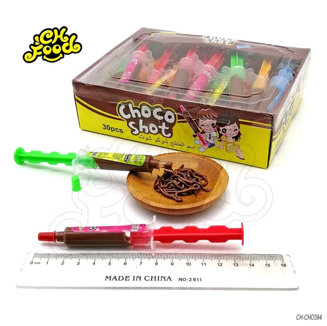 Wholesale Chocolate Syringe Chocolate Jam Liquid Candy