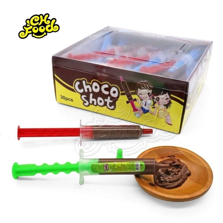 Halal Big Syringe Toys Filled Liquid Chocolate Jam For Kids