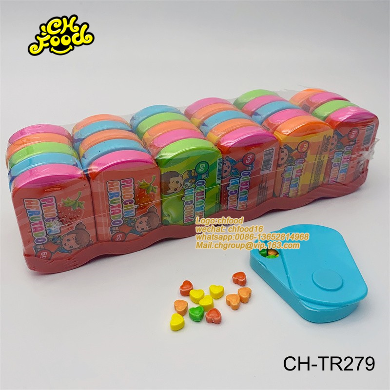 Fruit Flavor Tablet Candy in Rotate Cover Plastic Box