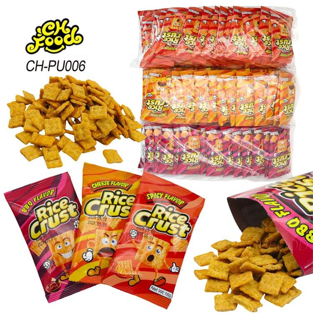 Custom Salty and Crispy BBQ Cheese and Spicy Rice Crust Puffed Food Snack for Kids