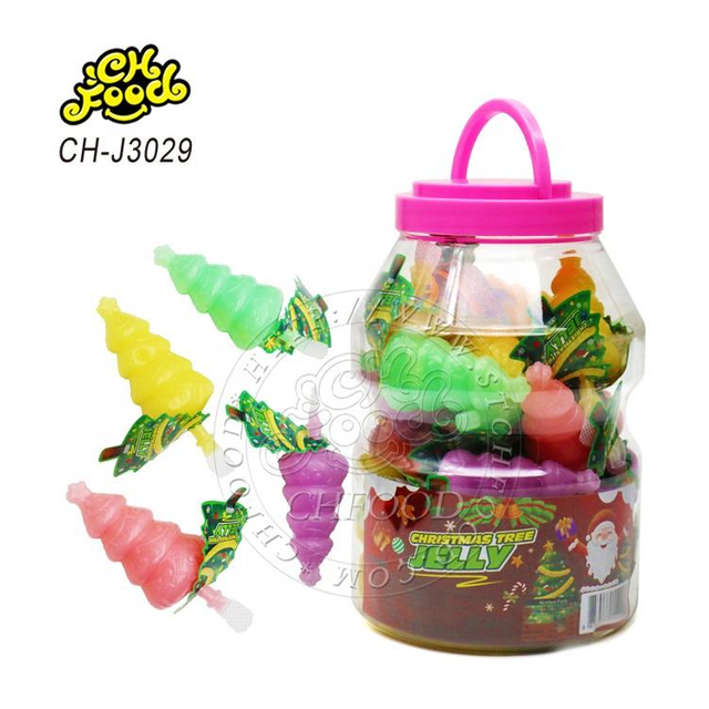 Wholesale Christmas Trees Shape Jelly Candy for Children OEM China Jelly Pudding Candy Sweets Halal Pop