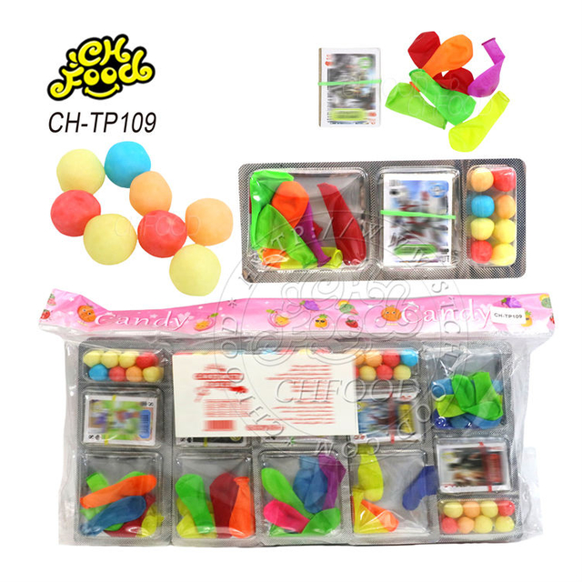 Wholesale Hot China Cheap Poker with Balloon Toy and Puffed Candy OEM Halal Candy Toys for Kids