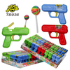 Plastic Gun Toy with Rainbow Lollipop Hard Candy