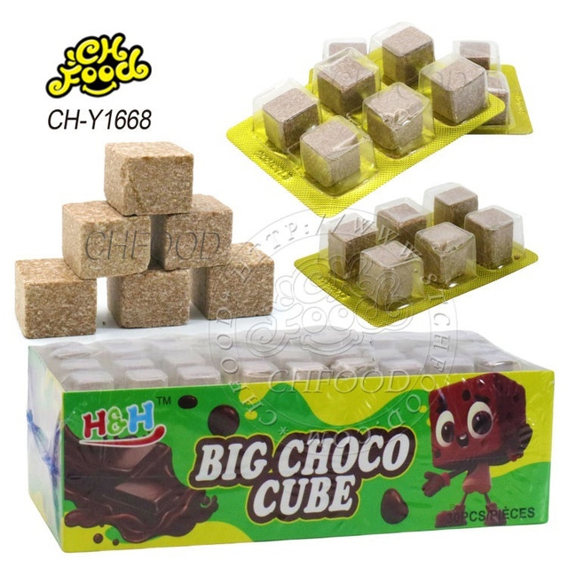 Wholesale Milk Cube Cadny Hot Sale Big Choco Cube Candy Tablet Candy Halal Hard Candy
