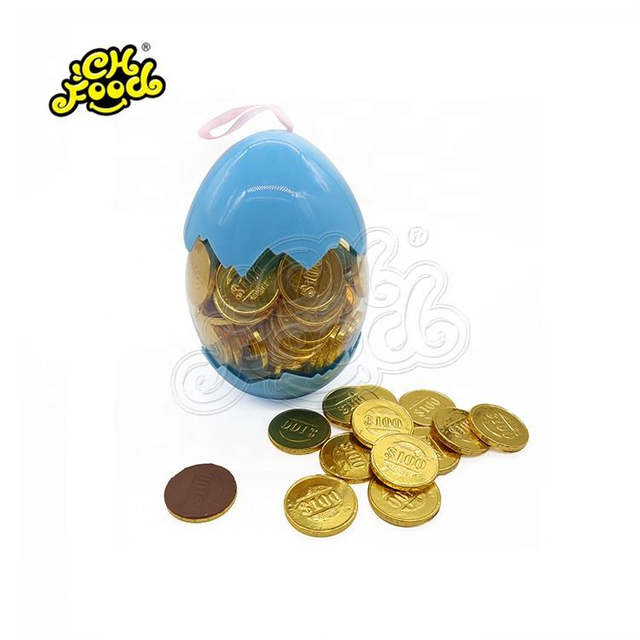 Sweet Chocolate Coin Jar Packing Egg Shape Bottle