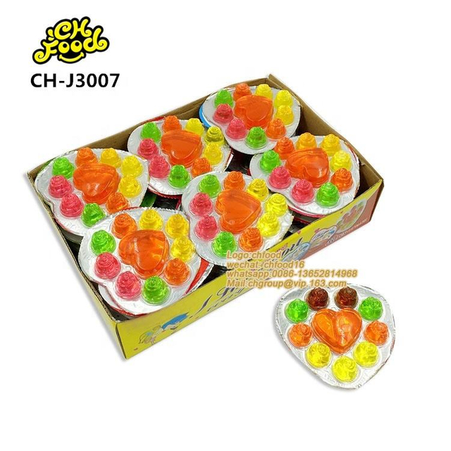 Mixed Fruit Flavor Lovely Heart Shape Jelly Crystal Pudding Candy