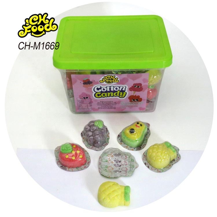 Custom Cute 3d Fruit Shaped Marshmallow Candy Wholesale and OEM Cartoon Shape Halal Sweets Cotton Candy