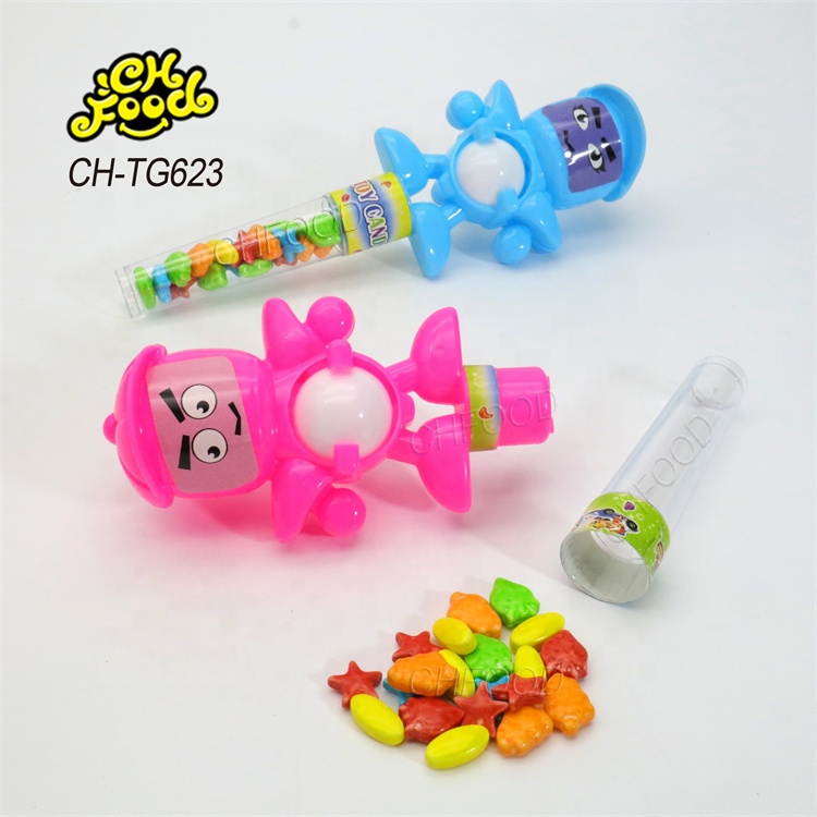Cheap Plastic Shooting Ball Pinball Man Funny Marbles Toy Candy