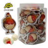 Wholesale 10g Halal 3d Cartoon Cock Rooster Shape Strawberry Jam Filled in Ball Gummy Candy Sweets Snack Food