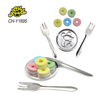 Wholesale New China Cheap Plastic Kitchen Tableware Plates and Forks Toy with Whistle Tablet Fruit Flavor Candies for Kids