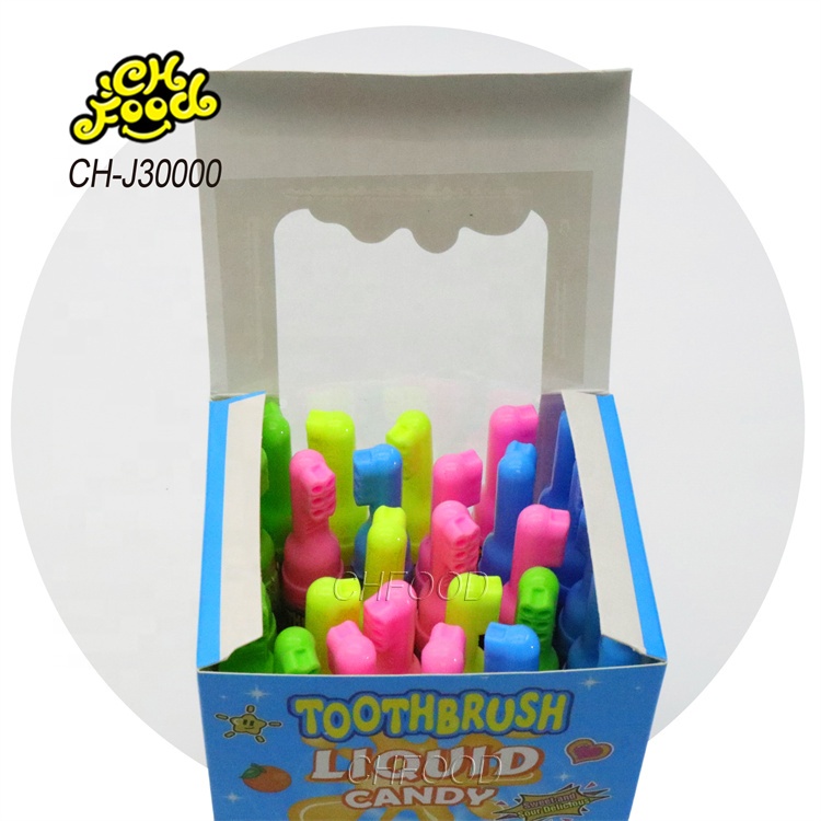 Low MOQ Wholesale Toothbrush Shape Fruity Jam Liquid Candy Toys for Kids Custom China Halal Candy Sweets