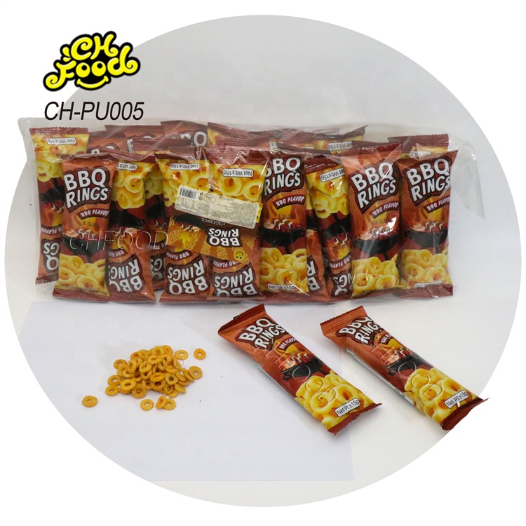 Wholesale Savory and Crispy BBQ Rings Puffed Food Snack Halal for Kids