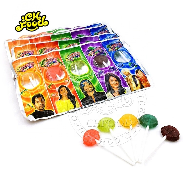 Multi-Shaped Five Flavor Fruity Lollipop in Box